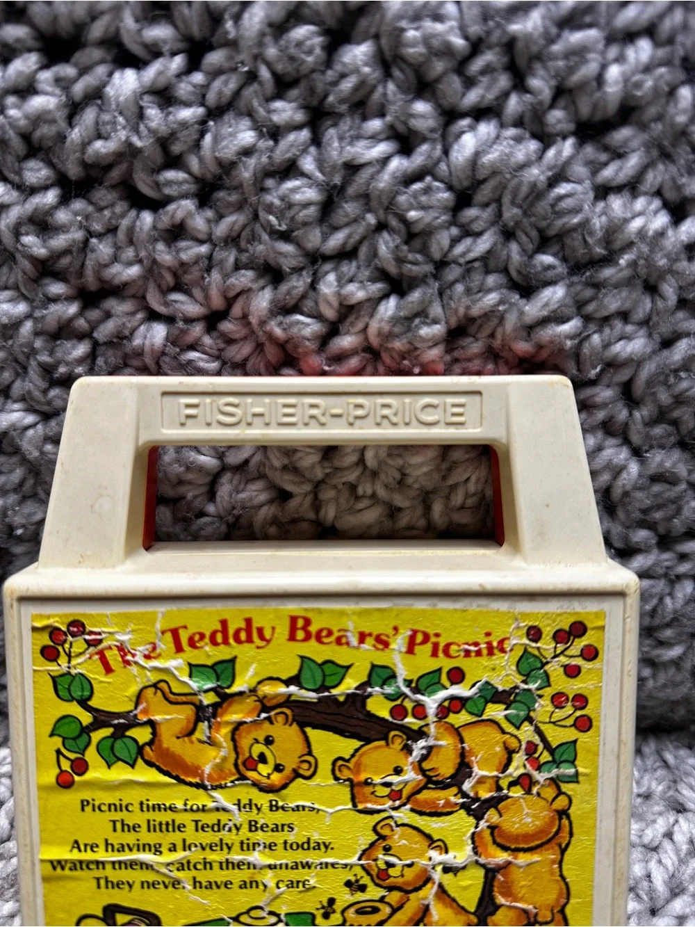 Vintage 1982 Fisher-Price Teddy Bear's Picnic Music Box Toy #786 Tested Working